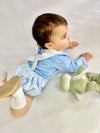 Blue Check Bloomers with Braces, and Blue Bodysuit Set (3M-2Y)