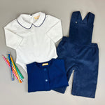 Classic Bodysuit - White and Navy (3M-2Y)