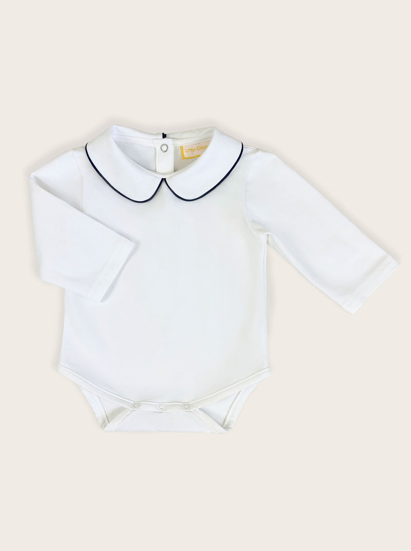 Classic Bodysuit - White and Navy (3M-2Y)
