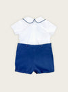 Buster Suit Set - White and Marine Blue back