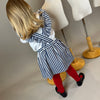 Frill Pinafore - Navy and White Stripe (2Y-6Y)